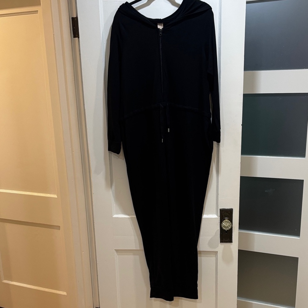 Black Smash and Tess zip up, hooded jumpsuit